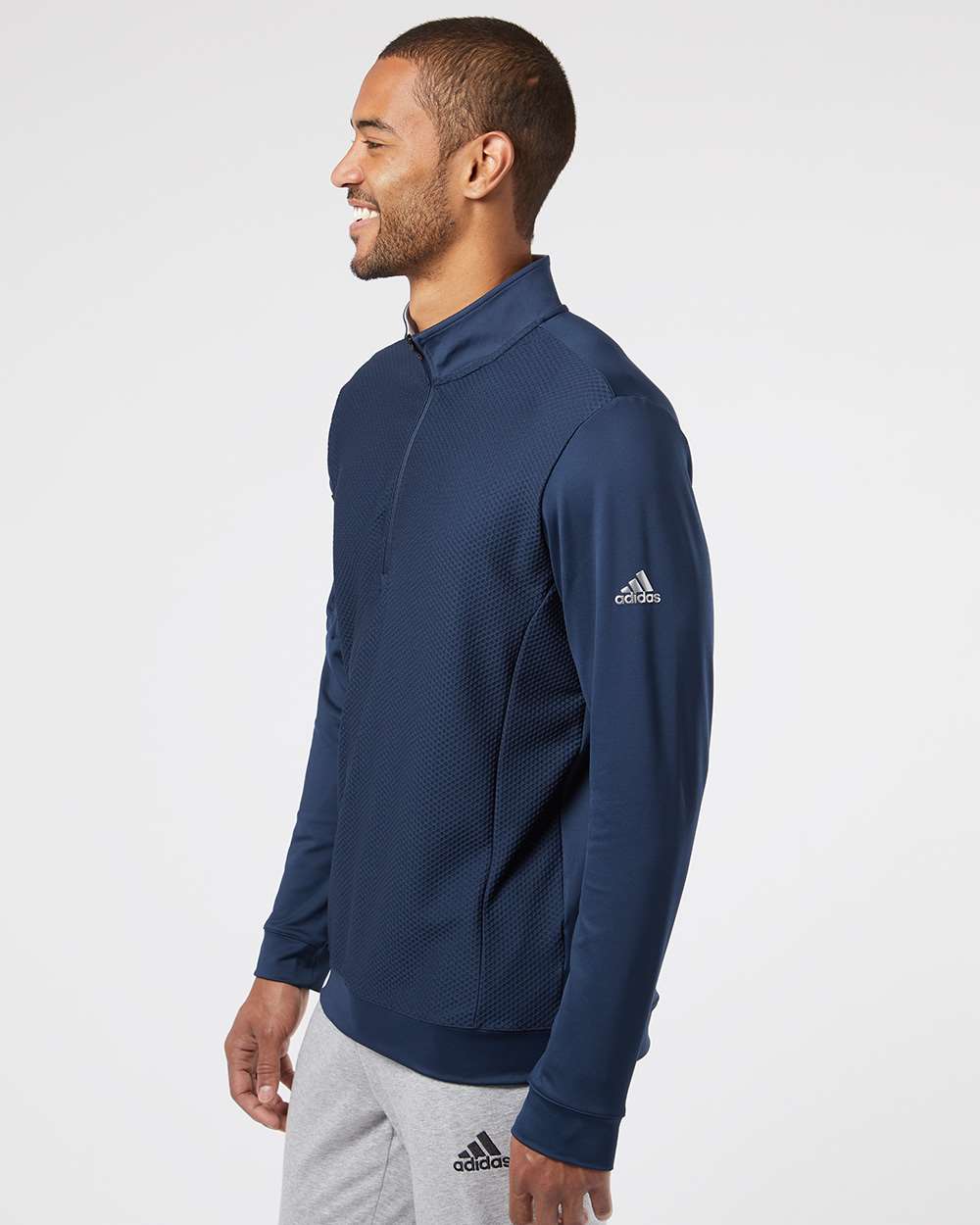 Adidas - Performance Textured Quarter-Zip Pullover - A295