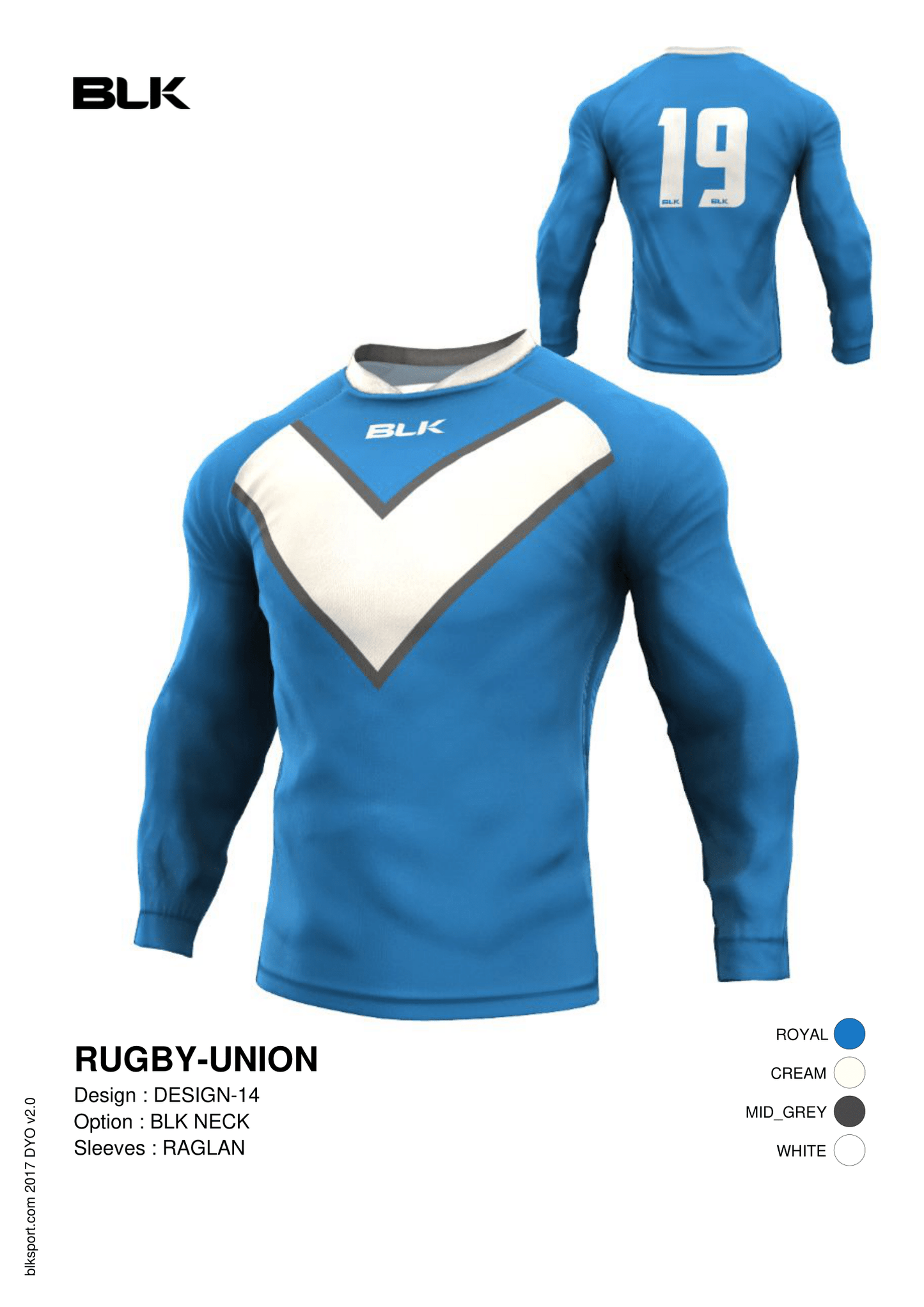 BLK - Junior Long Sleeve Rugby Jersey